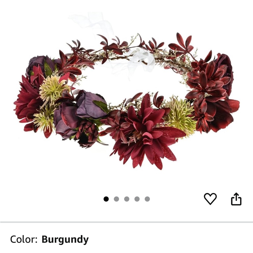 Floral Burgundy Headband